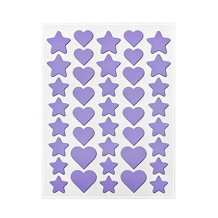 Lindos parches de espinillas en forma de estrella para curar